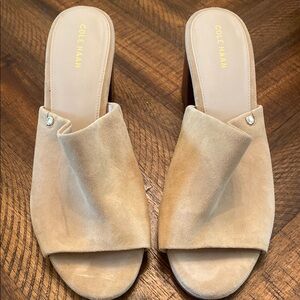 Cole Haan Women's Beige Suede Mules Sz 8.5